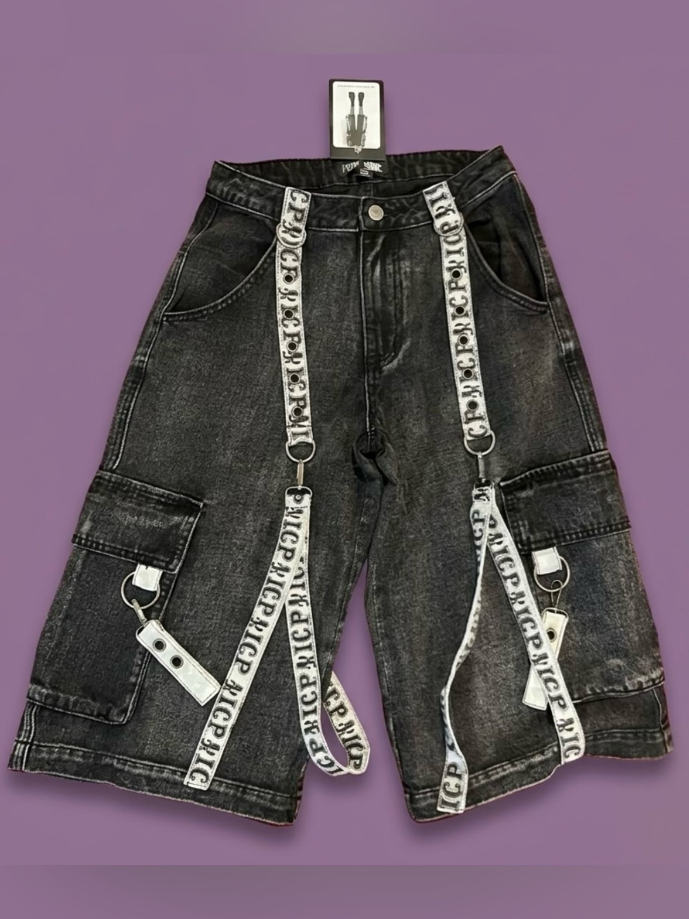 Insane Clown Posse x Dolls Kill -ICP Riddle Box Cargo Shorts